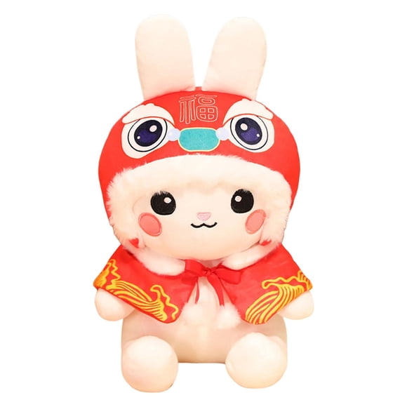 Bunny Juguetes De Peluche Con Temática De Animales Para El Año Nuevo Chino Navidad Capa Blanca 25 Cm