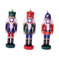 Magideal - 3 Piezas Pequeño Cascanueces De Madera Adorno De Cascanueces De Navidad Decoraciones Colgantes Figura De Cascanueces Para Fiesta Hogar Regalo
