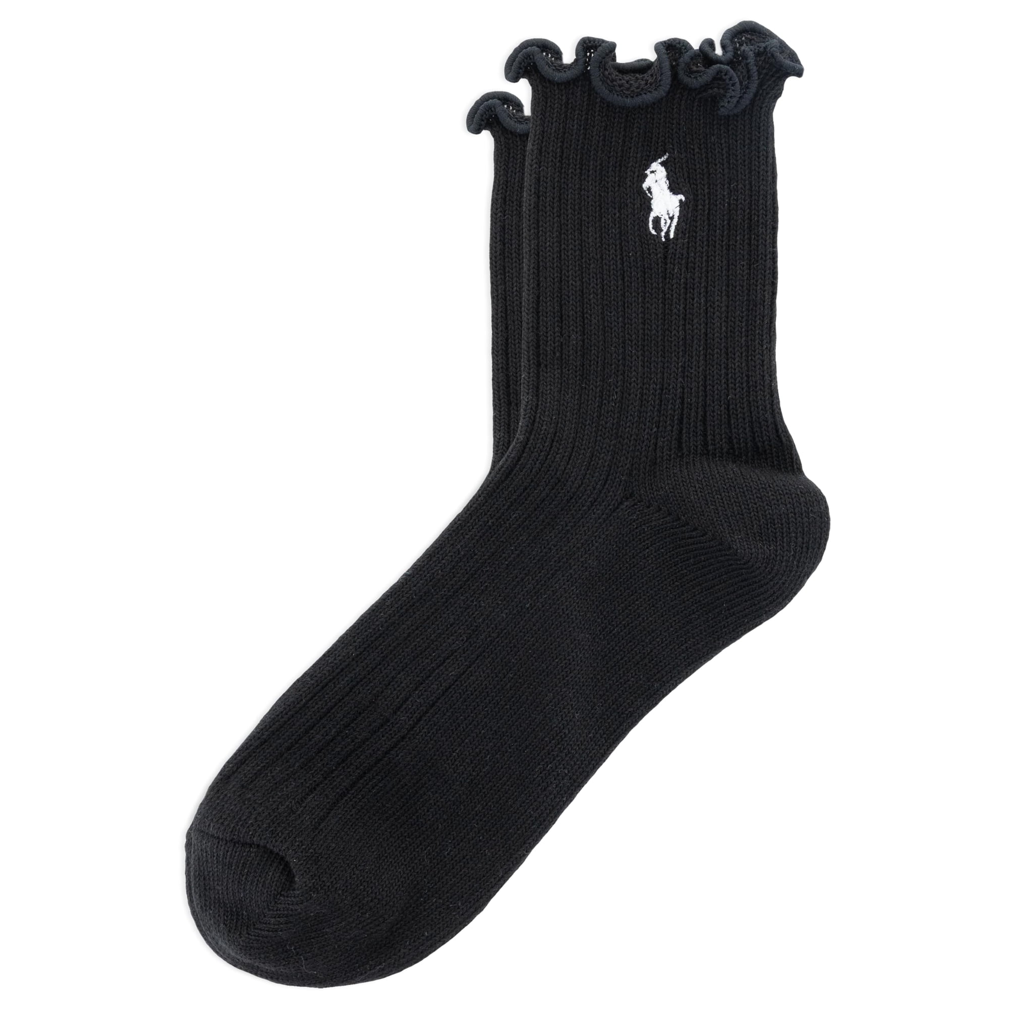 Calcetines Tipo Polo Ralph Lauren Lettuce Edge Negros Para Mujer