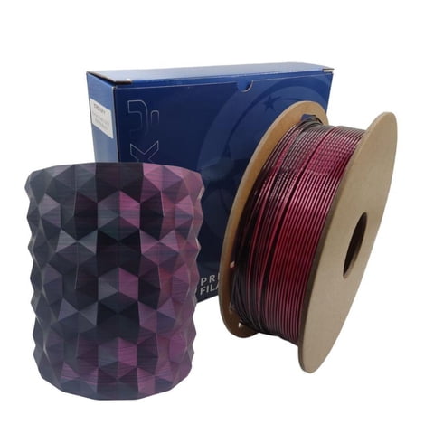 Tronxy - Filamento 3D Pla Seda Doble Color Rose Red And Black De 1.75Mm Y 1Kg