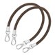 thumbnail image 1 of Correa de bolso de cuero Uxcell, paquete de 2 correas cortas de cuero PU trenzado de 50 cm para reemplazo de bolso (correa de café oscuro + cierre de plata), 1 of 6