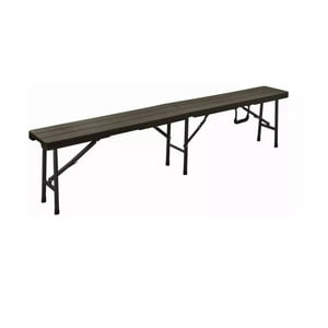 Igpro - Banco Plegable Tipo Gris Simil Madera 180X30X43Cm