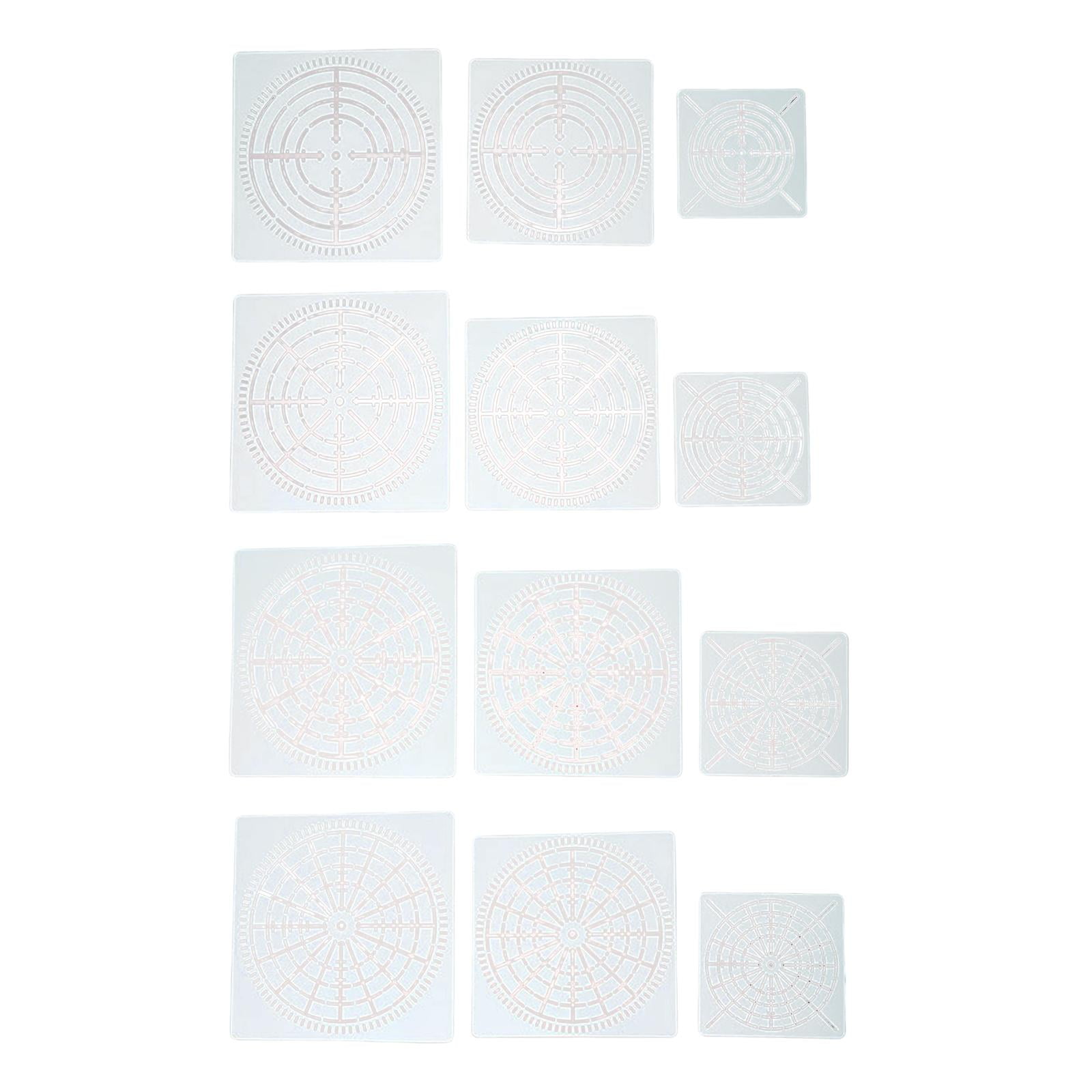 Magideal - Plantillas De Pintura De Mandala De 12 Piezas Para Lienzo De Rocas De