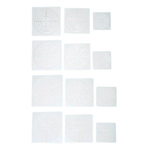 Magideal - Plantillas De Pintura De Mandala De 12 Piezas Para Lienzo De Rocas De