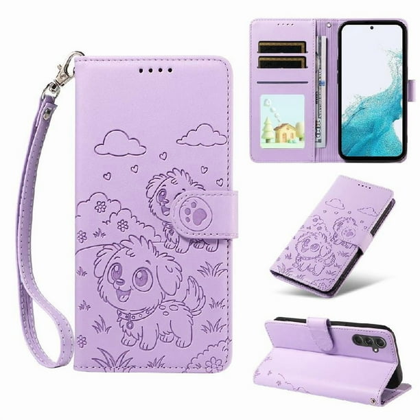 Funda Billetera FOXDOCK Compatible con Samsung Galaxy A54 5G, Diseño Perrito Tierno, Ranuras para Tarjetas y Soporte Plegable