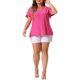 thumbnail image 2 of Agnes Orinda Blusa de Manga Acampanada con Cuello en V para Mujer de Talla Grande para Escuela o Universidad Primavera Verano Camiseta Hueca 1X Rosa Fucsia, 2 of 5
