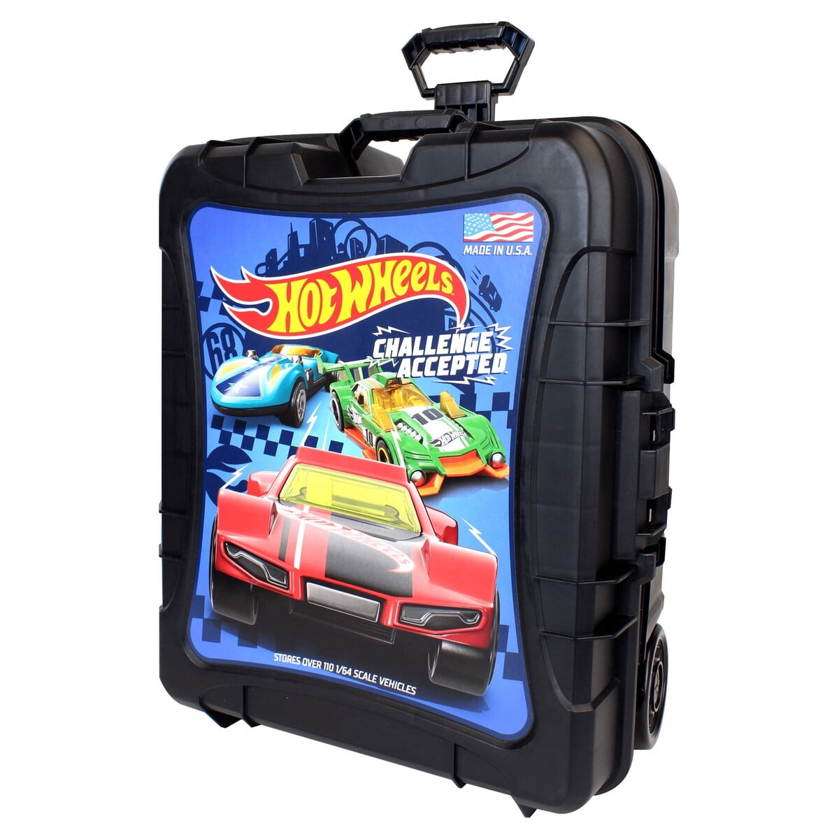 Maleta Hot Wheels Plastica Para 110 Autos Negra Diecast