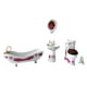 thumbnail image 3 of Juego De Baño De Accesorios Para Casa De Muñecas De 5 Piezas Para Decoración De Habitación Blanco Y Rojo, 3 of 5