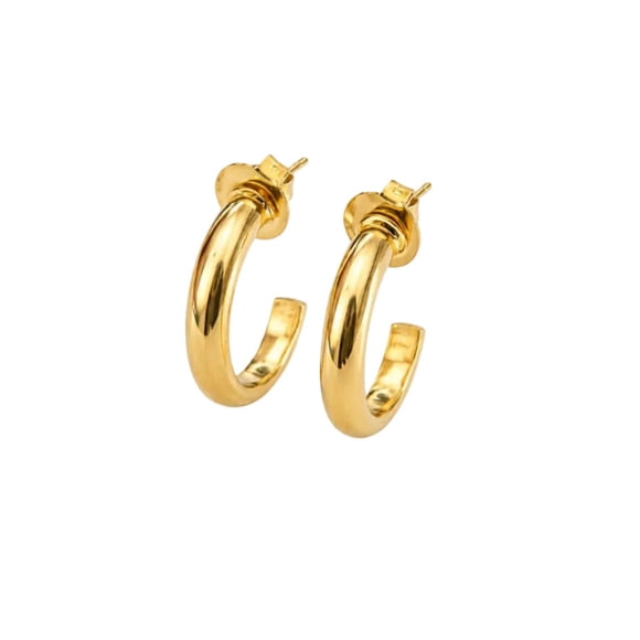Argollas Bold Classic Hoops con Baño de Oro 18K.