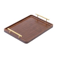 Bothyi - Bandeja De Madera Para Servir Con Asas, Bandeja De Mesa De Centro Para Postre, Mostrador, Almuerzo, 40X30Cm