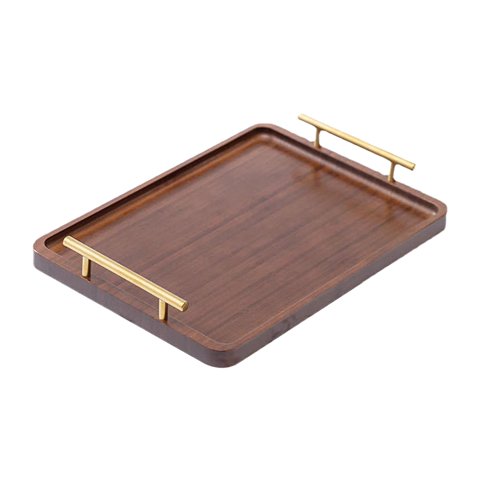 Bothyi - Bandeja De Madera Para Servir Con Asas, Bandeja De Mesa De Centro Para Postre, Mostrador, Almuerzo, 40X30Cm