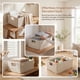 thumbnail image 2 of REGALWOVEN Cesta de Almacenamiento Plegable con Asas de Madera, Contenedor de Tela para Estantes y Armarios Beige 13.4*9.1*5.9, 2 of 7