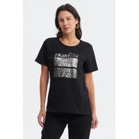 Fashionspark - Polera Mujer Print Posicional Negro - Ll