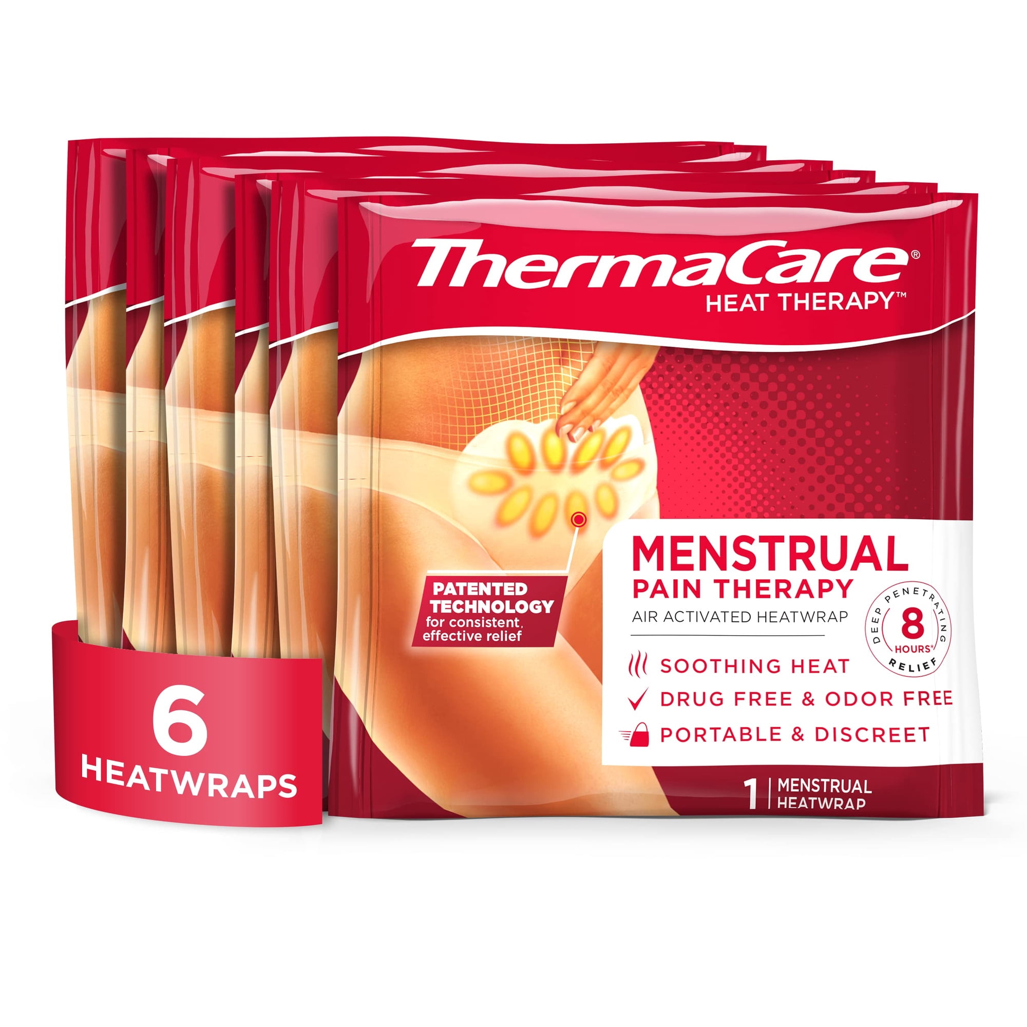 Almohadilla Térmica Thermacare Portable Menstrual 6 Parches Térmicos