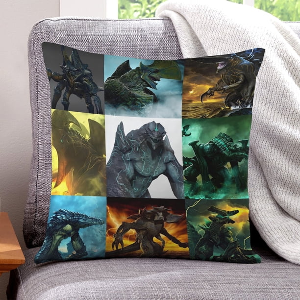 Pacific Rim Fundas de almohada de terciopelo con tema, regalos de funda de almohada, decoración para el hogar, cojín de lanzar, regalo de cumpleaños para fans y parejas. 60cm x 60cm.