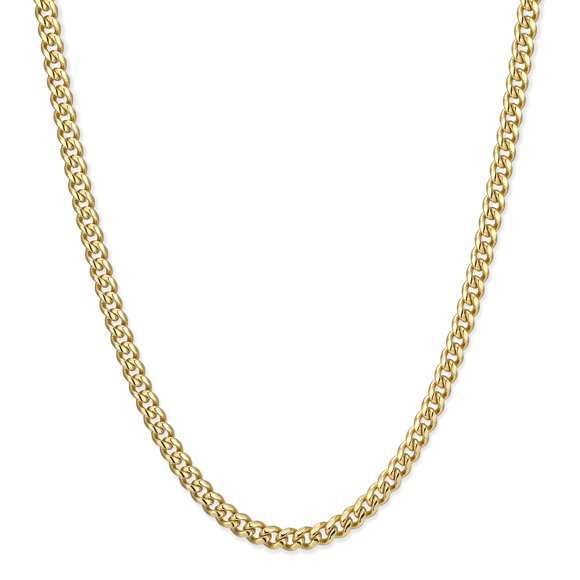 Collar JAXXON Cadena Cubana 8mm con Baño de Oro 14k 51cm