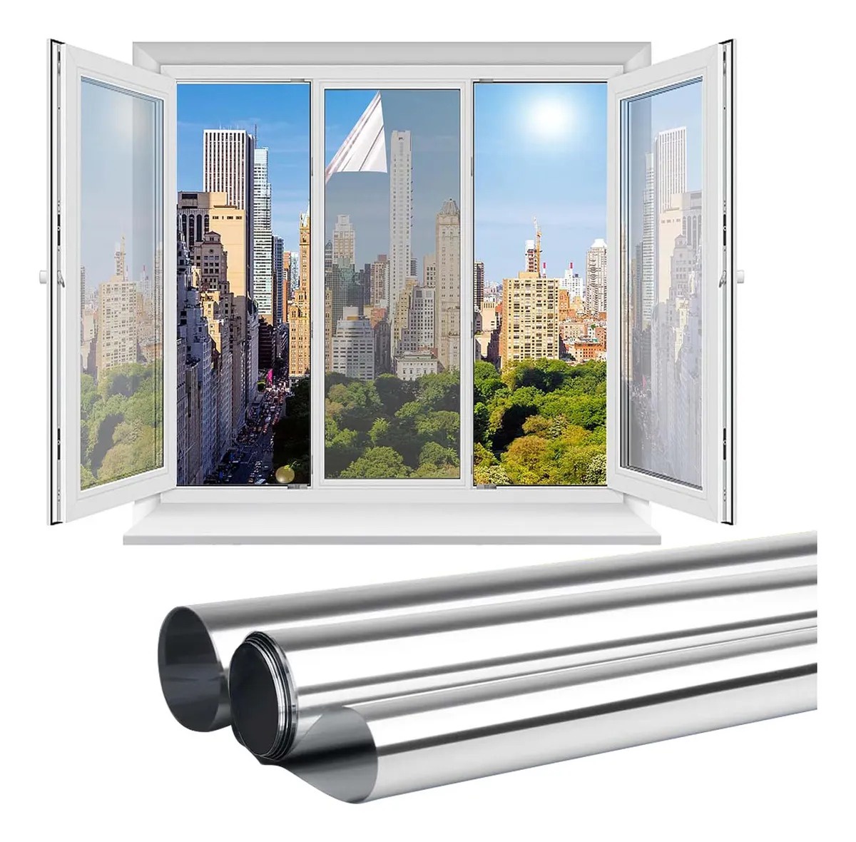 Genérica - Lamina Espejada Film Privacidad Vidrio Ventana 50 Cm * 150 Cm