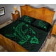 thumbnail image 3 of Mapa Hawaiano Hamerhead Tiburón Polinesia Juego de Cama Colcha Verde, 3 of 3