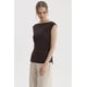 thumbnail image 2 of Polera Mujer Bote Drapeada Textura Café Oscuro, 2 of 4