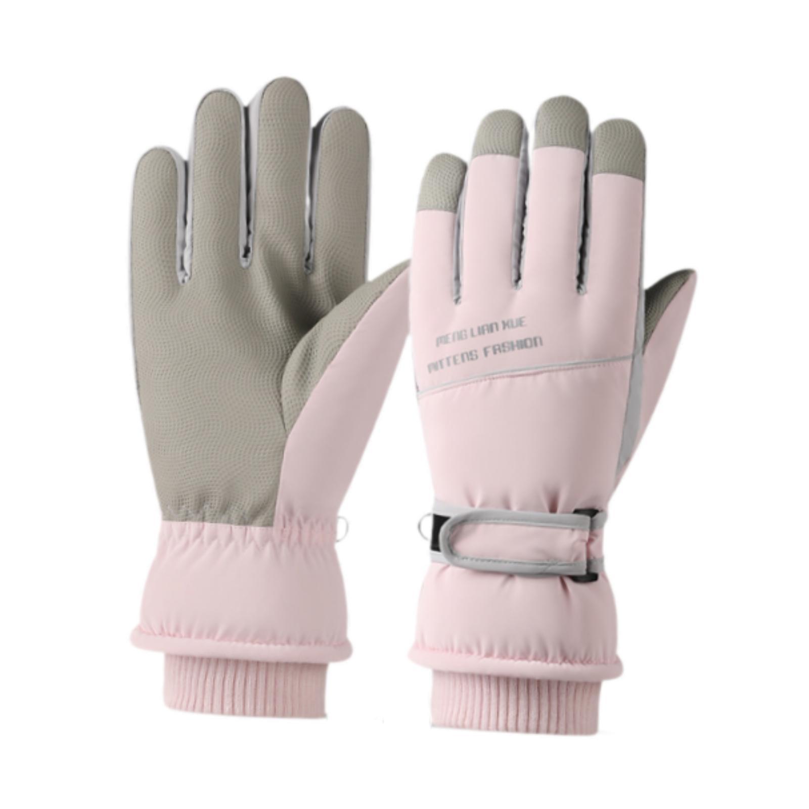 Magideal - Guantes De Invierno Cálidos Con Pantalla Táctil Y Manoplas Térmicas Para Correr Y Practicar Deportes De Invierno Para Mujer Rosa
