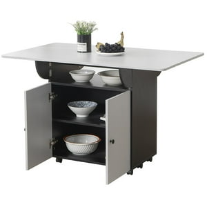 Perfectseat - Mesa Comedor Isla Multiuso Gris/Negro