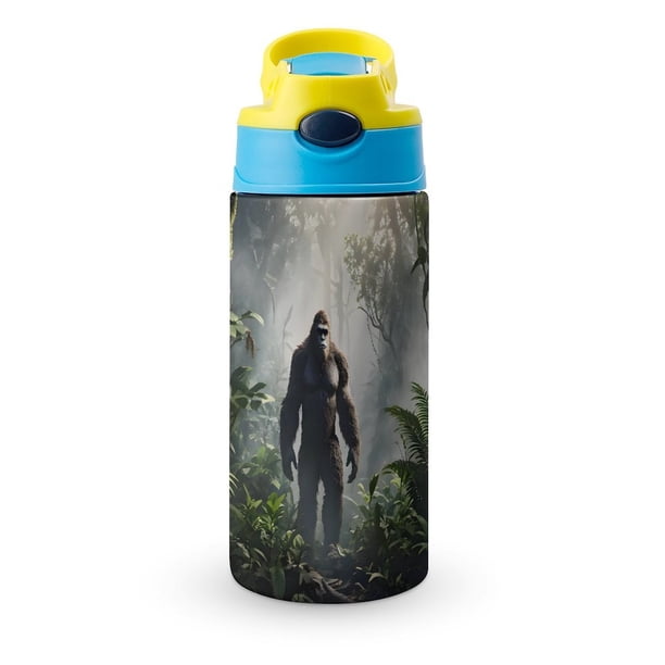 Pie Grande Botella de Agua con Tapa Pop Top de Un Toque, Acero Inoxidable, a Prueba de Fugas, para Deportes, Botella Infantil azul 12 oz