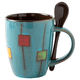thumbnail image 1 of Juego de tazas de café de 350 ml con cucharas en el asa, aptas para microondas y lavavajillas., 1 of 5