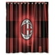 thumbnail image 1 of Cortina de ducha con el logotipo del AC Milan Rossoneri, juego de cortinas de baño con ganchos, tamaño 60 x 72 pulgadas, 1 of 3