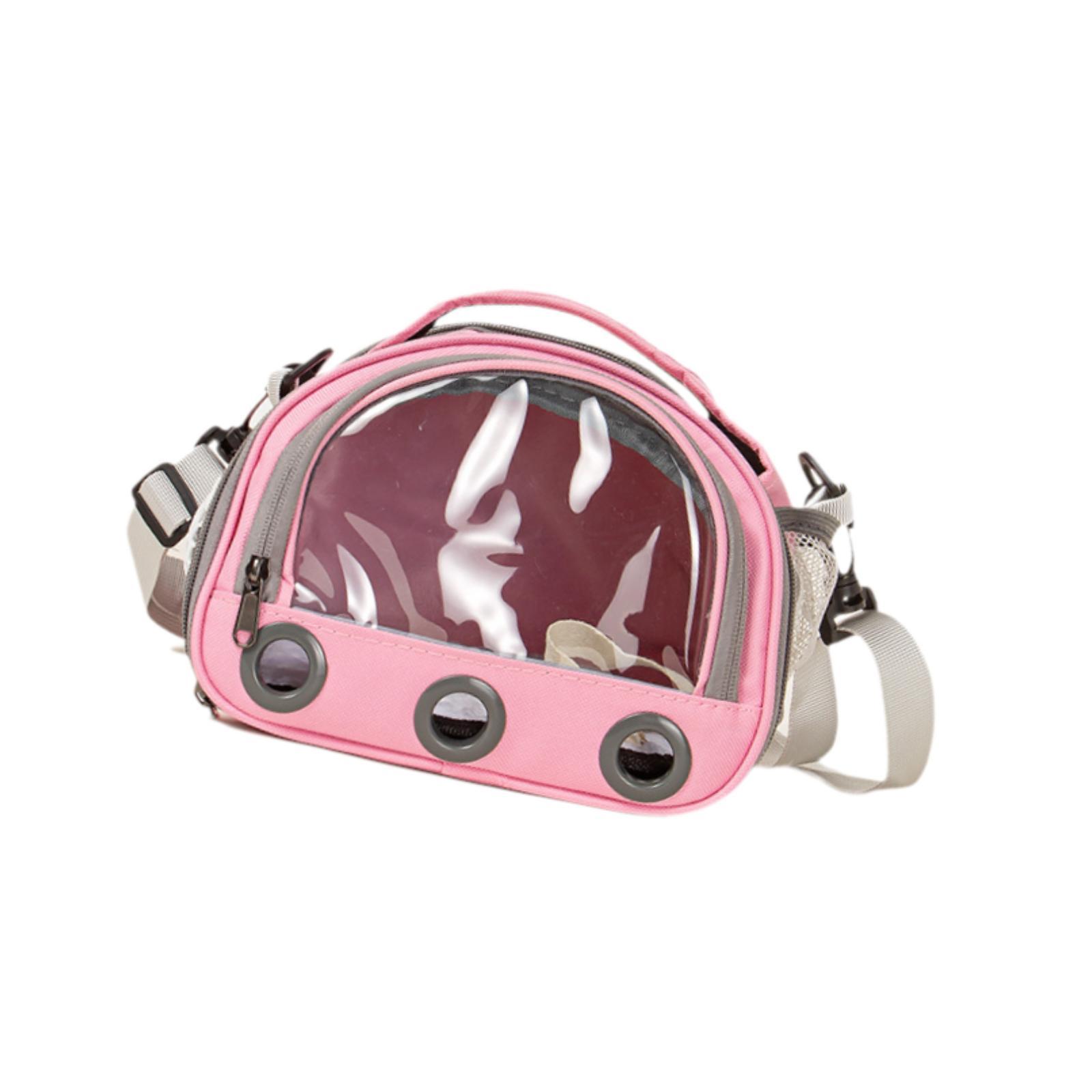 Magideal - Bolsa De Transporte De Viaje Para Hámster, Jaula Portadora De Chinchilla, Estuche De Transporte Para Animales Pequeños De Chinchilla, Bolso De Hombro Rosa