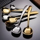 thumbnail image 5 of Cucharas cuadradas de acero inoxidable, cucharas de arroz, cucharas de sopa, pulido espejo, juego de cubiertos de 3 (plata), 5 of 5