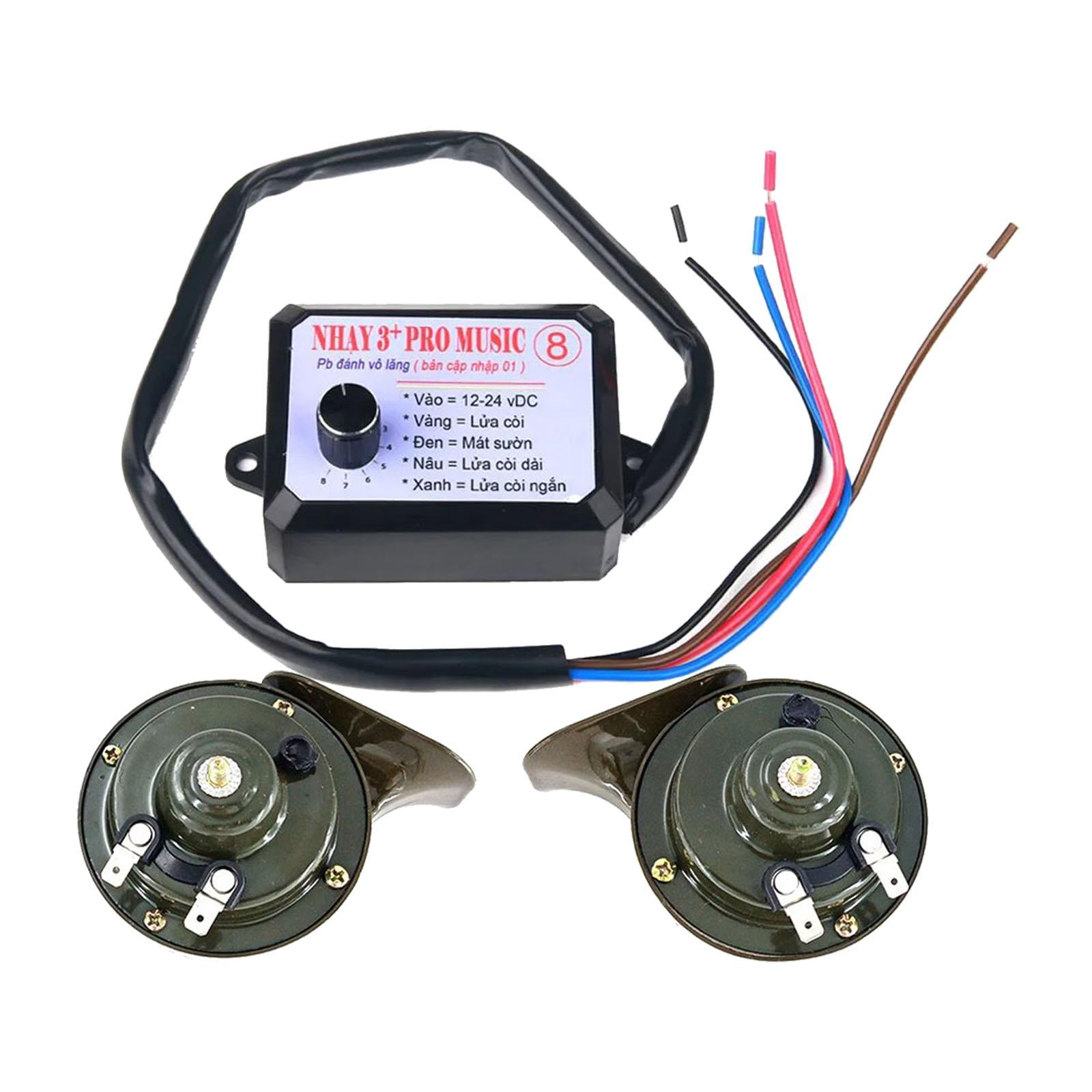 Magideal - Juego De Controlador De Bocina Eléctrica Genérica De 12v Para Coche, Piezas De Reparación De Motocicletas, Unidad De Control Resistente, Caja De Contr 12 Sonidos
