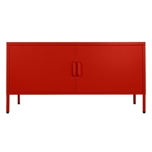 I Love Lockers - Tv Rack 2 Puertas Y Repisa Ajustable Interior - Rojo Guinda
