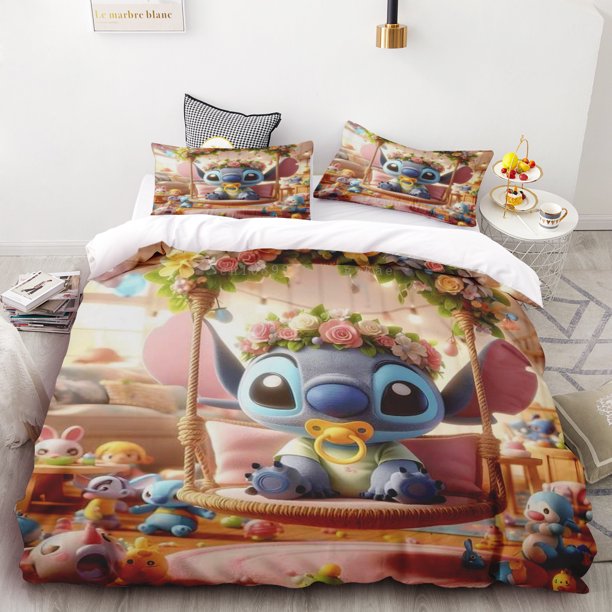 Duvet Cover Stitch Cartoon Bedding Set Quilt Cover Comfort Queen King Size for Children Bedroom Decor GiftBed Sheets