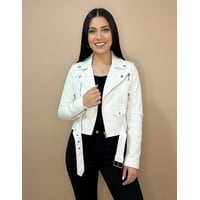Genérico - Chaqueta De Ecocuero Blanca (Mujer)