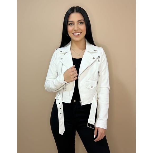 Chaqueta De Ecocuero Blanca (Mujer)