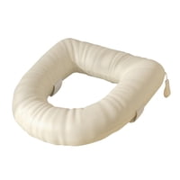 Magideal - Cubierta De Asiento De Inodoro Con Cojín Elevado Suave Diseño Universal Y Práctico Fabricada En Pu Y Eva Fácil De Limpiar Soporte Ergonómico Reutiliz Beige