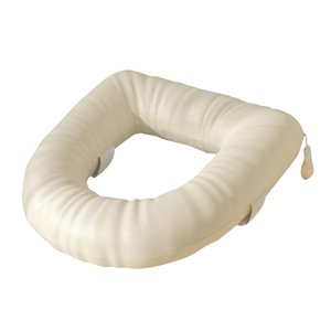 Magideal - Cubierta De Asiento De Inodoro Con Cojín Elevado Suave Diseño Universal Y Práctico Fabricada En Pu Y Eva Fácil De Limpiar Soporte Ergonómico Reutiliz Beige