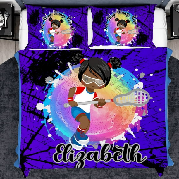 Ropa de cama personalizada de lacrosse para niños pequeños