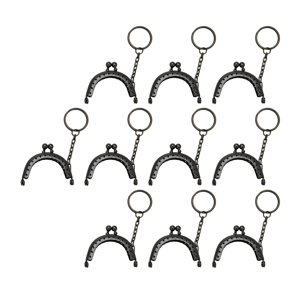 Magideal - 10 Uds. De Monedero Cierre , Marcos De 5 Cm/2 Pulgadas, Metal Para Monedero, Moneda Con Llavero Para Monedero, , , Negro