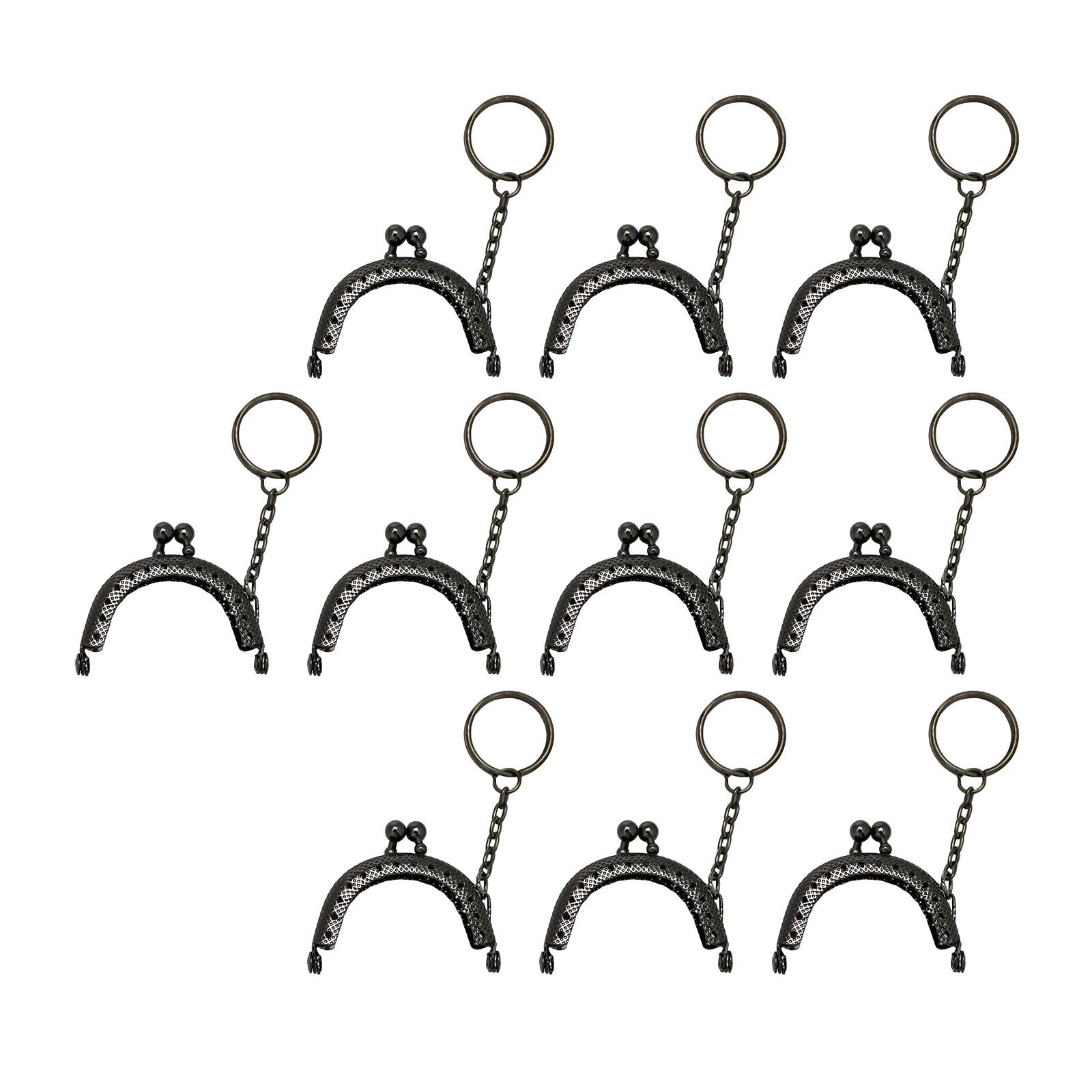 Magideal - 10 Uds. De Monedero Cierre , Marcos De 5 Cm/2 Pulgadas, Metal Para Monedero, Moneda Con Llavero Para Monedero, , , Negro