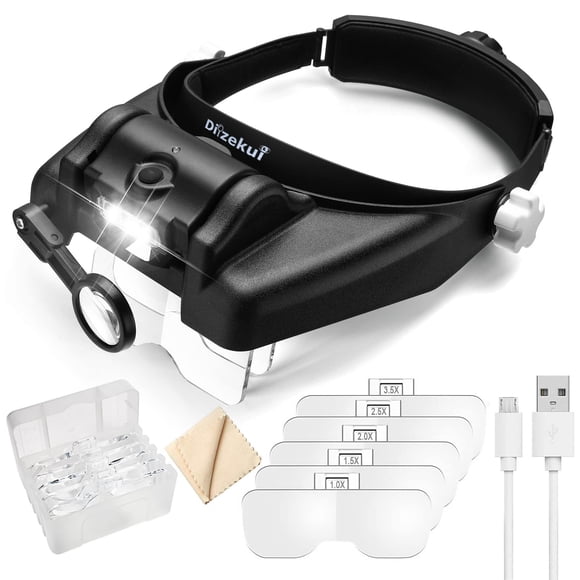 Lupa Head Con Luz Recargable De 1 A 14 Veces