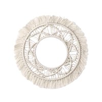 Bothyi - Espejo De Pared Con Tapiz Tejido De Macramé Para Decoración De Habitación De Bebé, Apartamento, Color Blanco Denso