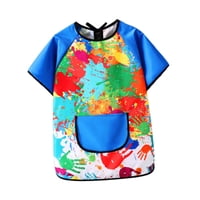 Magideal - Delantal De Arte Para Niños, Portátil, Fácil De Usar, Para Alimentar Al Bebé, Pintar, Para Jardinería, Manualidades, Hornear, Para Niños De 2 Años En Manga Azul Xl