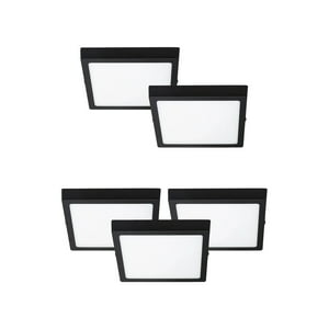 Hb Led - Pack 5 Panel Led Sobrepuesto Cuadrado Negro Pro 18W Frío