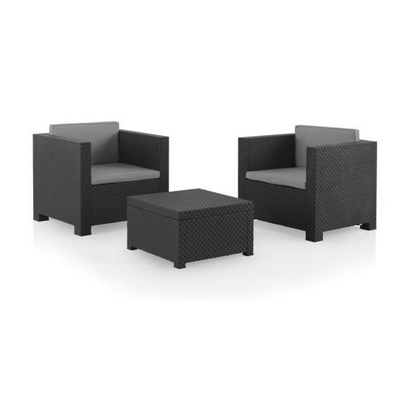 Juego Terraza Balcon Diva Tete A Tete Graf 3 Pz