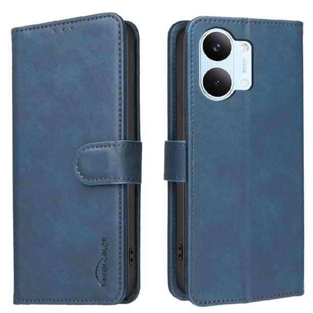 Funda Billetera para Xiaomi Redmi Tubo5 Max Protección RFID y Soporte Ajustable Azul