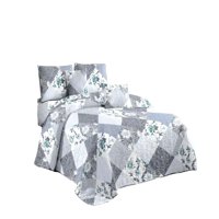 Genérico - Quilt Cubrecama De Verano Plaza Y Media Gris 03