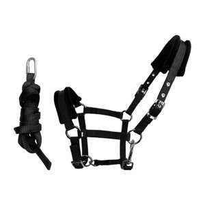 Ioensy - Brida De Caballo Rienda Cabezada Halter Cuerda De Conducción De Caballo Talla L Negro