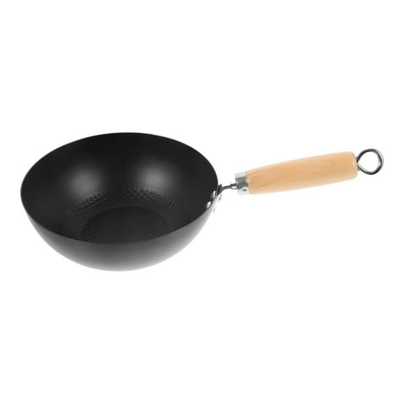 Sarten Wok Antiadherente 24cm Negro Con Mango De Madera