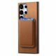 thumbnail image 5 of Funda de Cuero Magnética con Tarjetero para Samsung Galaxy S23 Ultra Cubierta Delgada Marrón, 5 of 5